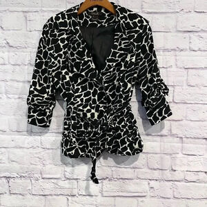 Talie Amazing Animal Print Blazer With Black & White Colors. Size L‎